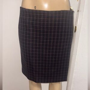Authentic Designer Prada Plaid Wrap Skirt 100% Wool Lined Size 46